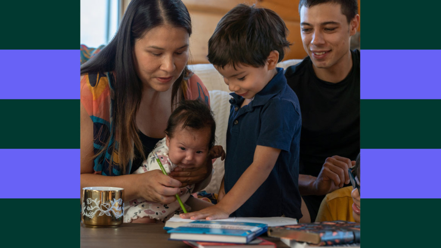 A moment between an indigenous family
