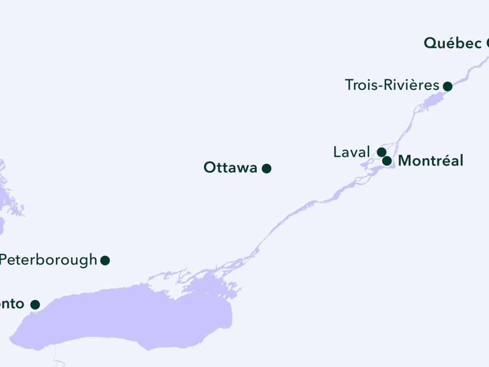 Map of the stops planned for the Alto network